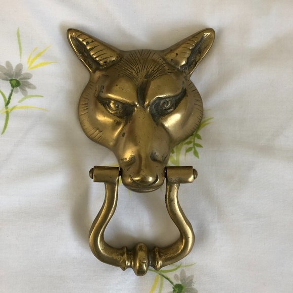 Vintage Brass Fox Door Knocker